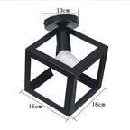 Iron Cage Ceiling Light Modern Nordic Retro Black Loft E27 Home Lighting
