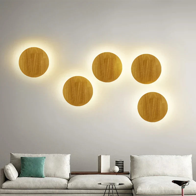 LED Wooden Wall Lamp: Modern Nordic Style Bedroom Wall Light, AC110-240V