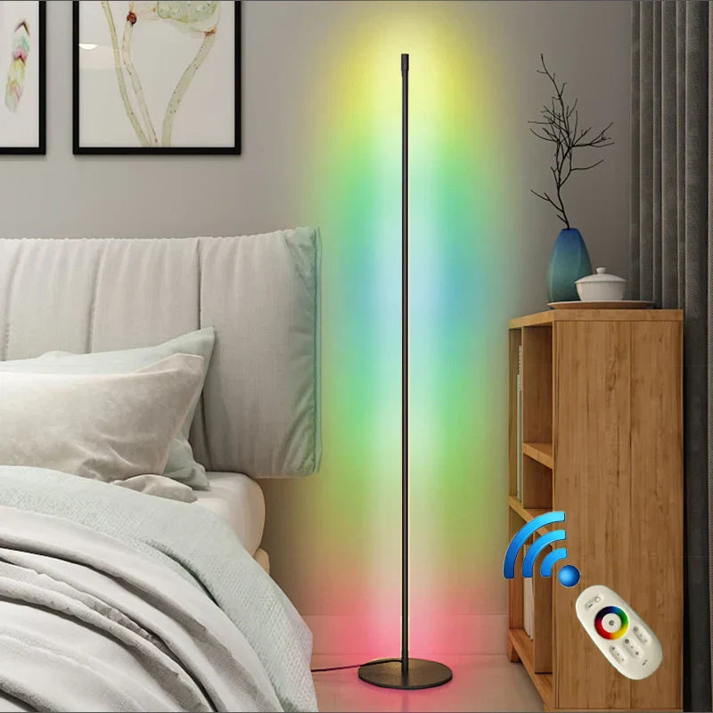 LED Cylindrical Floor Lamp Industrial Bedroom Standing Light