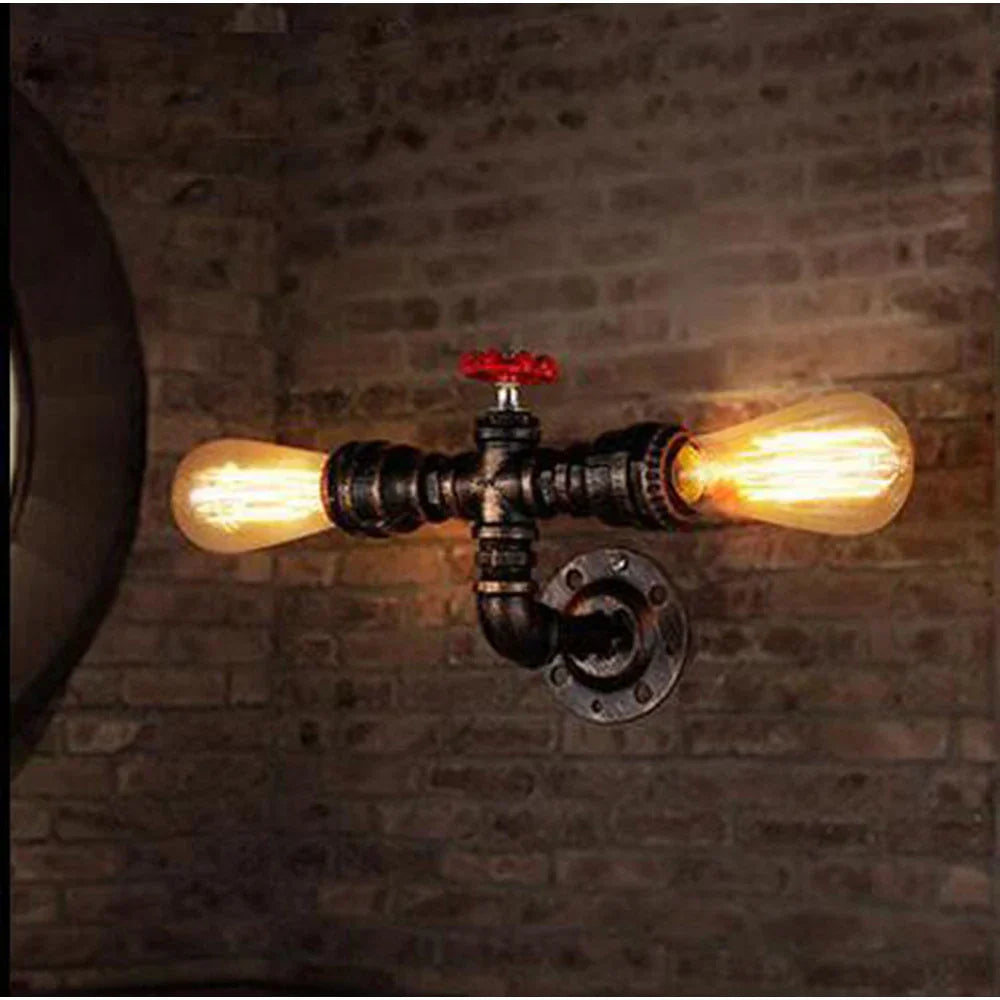 Water Pipe Wall Light Retro Iron Multi Lights E27 Vintage Industrial Loft