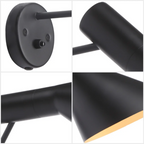 Swing Head Wall Lamp White Black Postmodern Design Bedside Reading Light E27