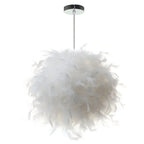 Feather Pendant Light: Romantic Bedroom Living Room Suspension Lamp