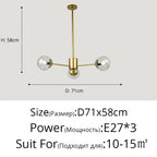 Glass LED Chandeliers: Modern Dining Room Bedroom Living Room Pendant Lights