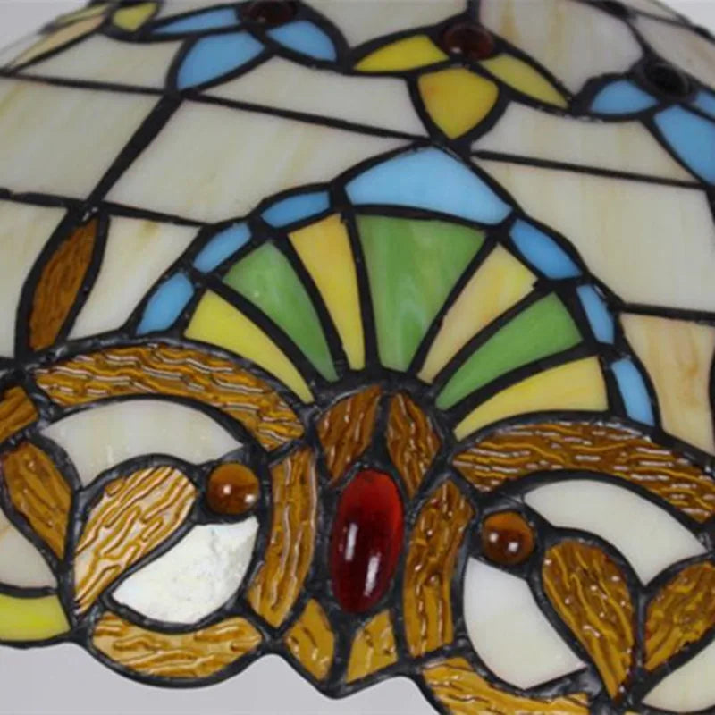 Nordic Tiffany Peacock Chandelier Glass Lamp for Home Decor