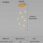 Modern Golden Round Acrylic Stair Chandelier by - Elegant Designer Lighting for Home