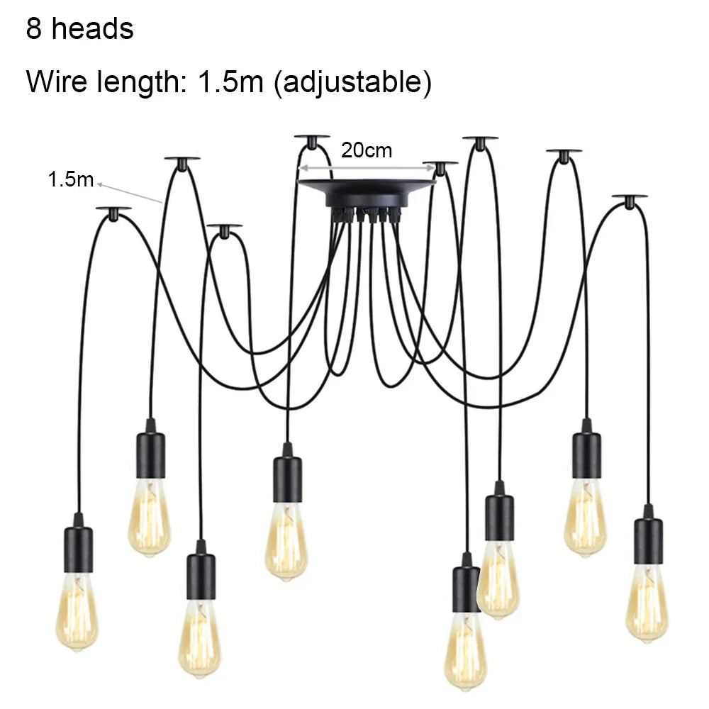 Vintage Industrial Spider Chandelier Ceiling Pendant Light - DIY Art Suspension Decor