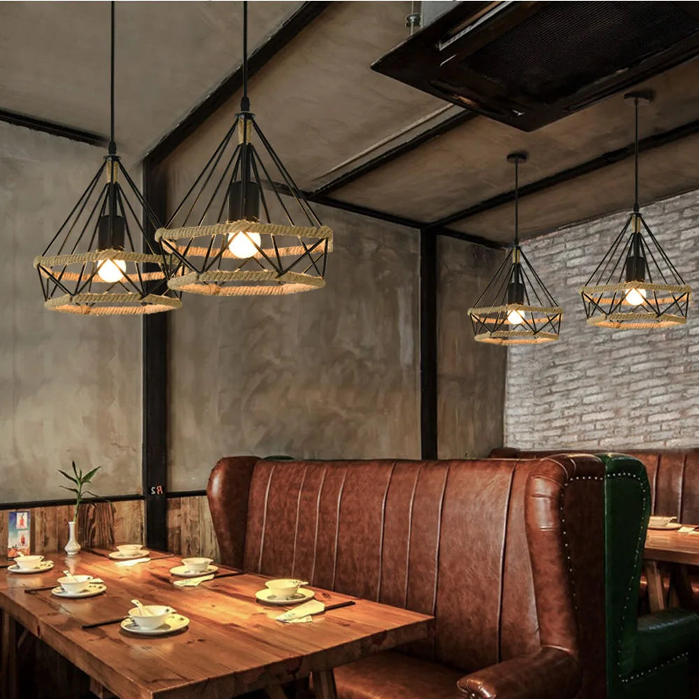 Industrial LED Pendant Ceiling Light for Home Living Room Kitchen Decor