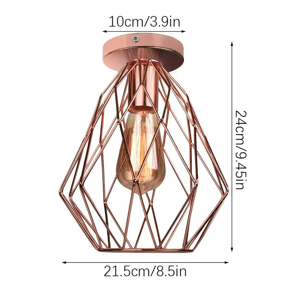 Rose Gold Iron Ceiling Light for Chic Home Decor, Modern Nordic Design