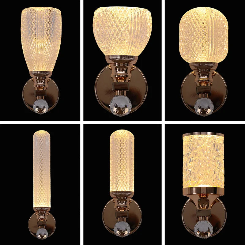 Modern Gold LED Wall Lamp for Living Room Bedroom, Minimalist Luxury Design