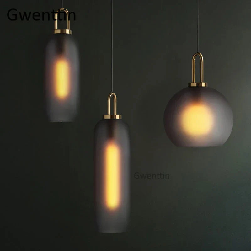 Luxe Glass Ball Pendant Lights: LED Nordic Hanging Lamp for Home Art Decor