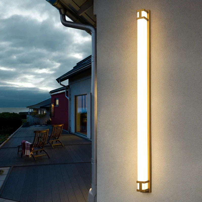 Outdoor Wall Lamp: Waterproof LED Garden Sconce Light in Gold/Black