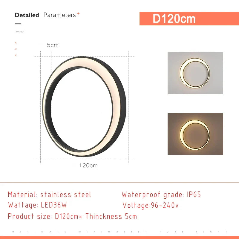 Stainless Steel Moon Lamp for Street Garden, IP65 Waterproof, Outdoor Sconce