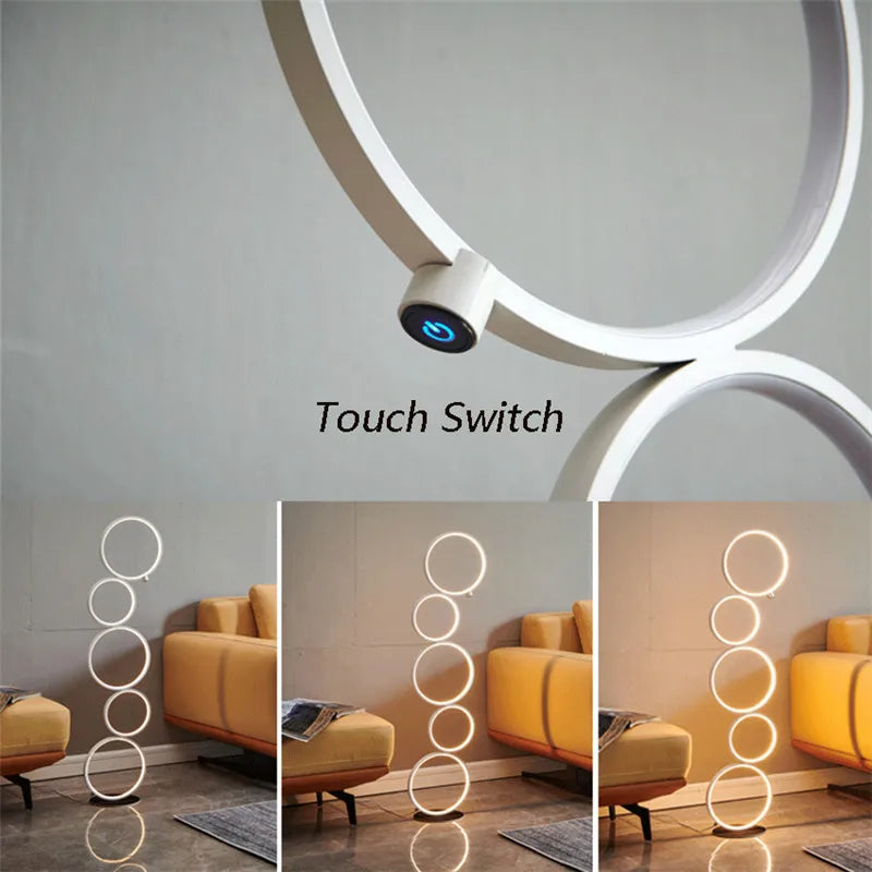 Modern Ring LED Floor Lamp for Home Decor and Lighting