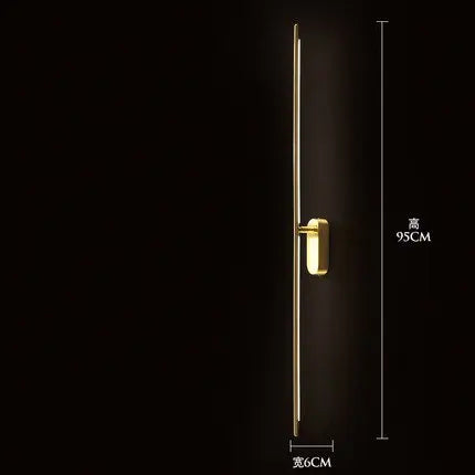 Nordic Copper Line Wall Lamps: Modern Bedroom LED Lights, Living Room Stair Decor