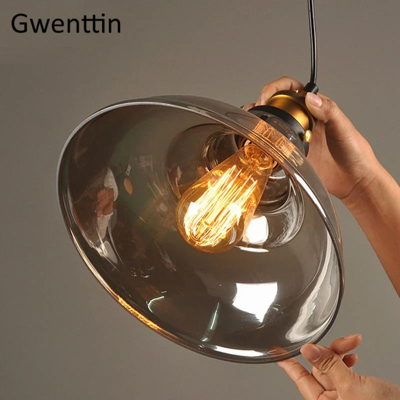 Industrial Glass Pendant Light for Modern Home Decor