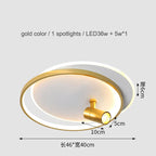 Dimmable LED Ceiling Lights with Remote Control, Modern Gold/Black Spotlights