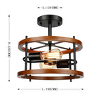 Round Iron Ceiling Lamp for Bedroom Kitchen Living Room Industrial Lighting