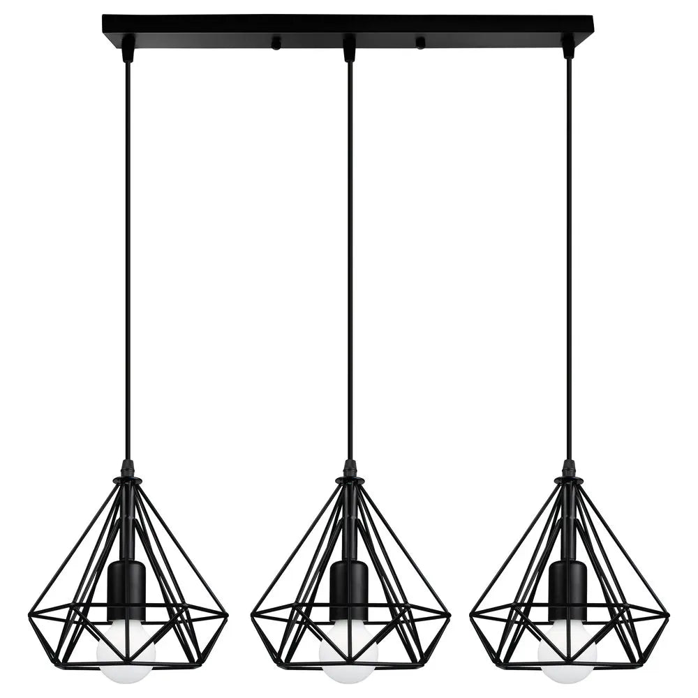 Modern Black Cage LED Pendant Light for Home & Commercial Lighting