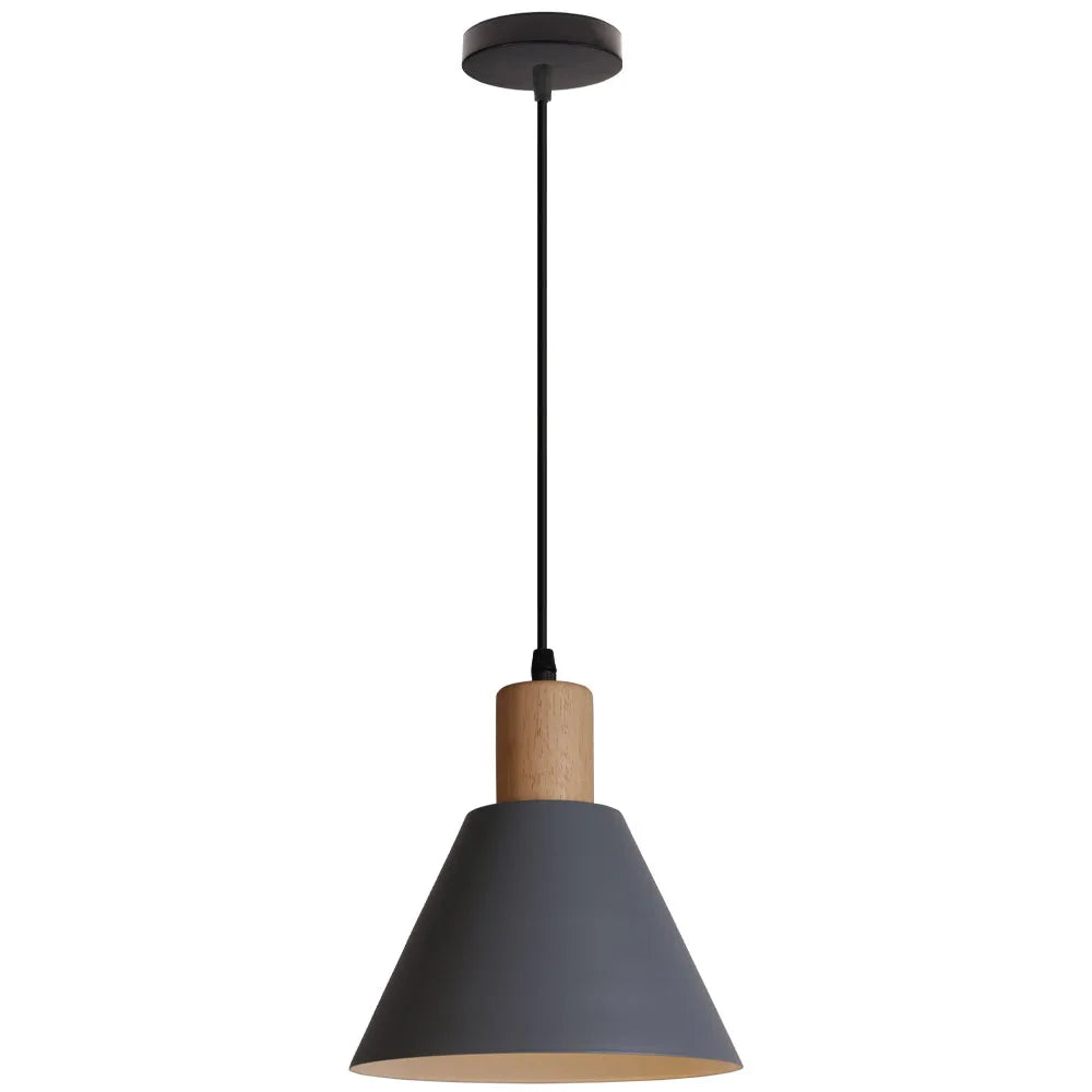 Nordic Wood Pendant Lights Vintage Modern LED Hanging Lamp for Home Decor