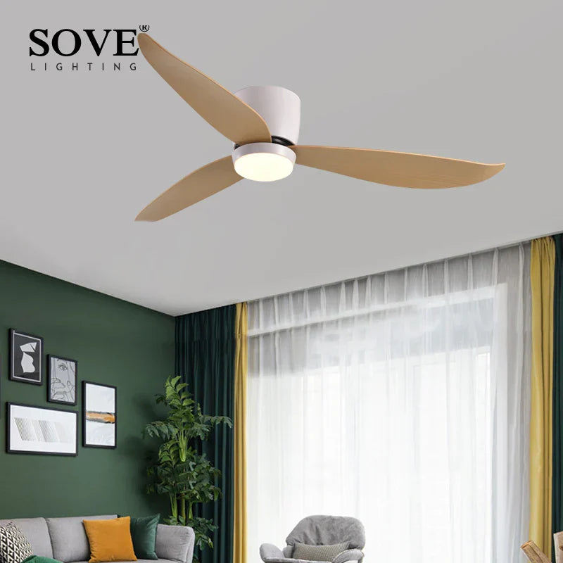 LED Ceiling Fan with Remote Control, Modern Design, Bedroom Decor, 220V