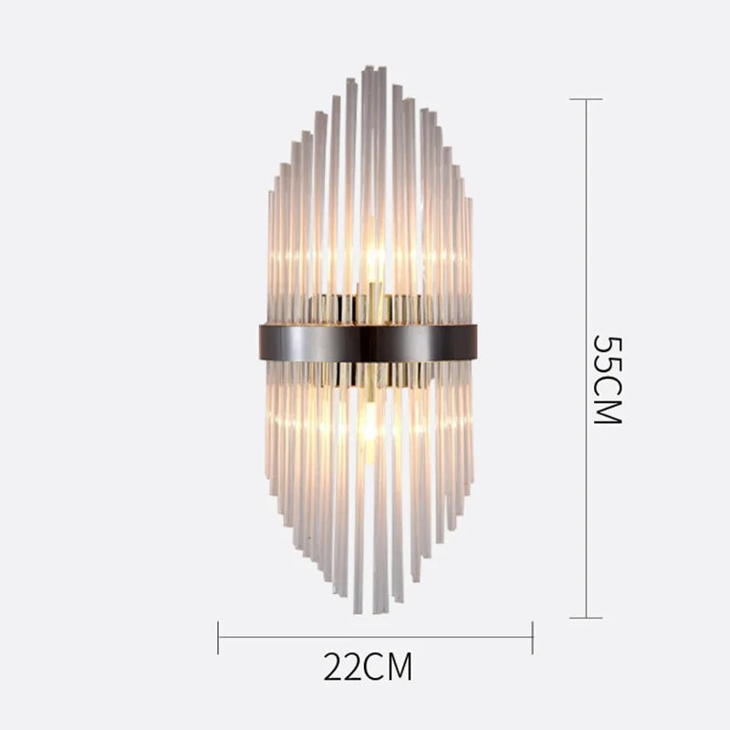 Crystal Wall Lamp for Modern Light Luxury Living Room, Bedroom, and Dining Area