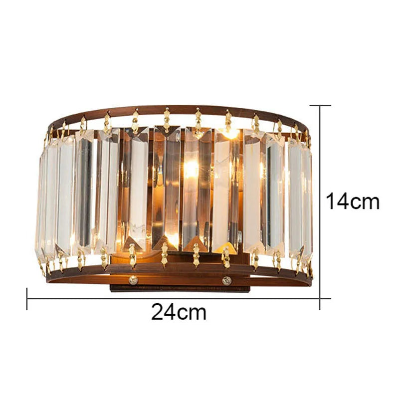Crystal Semicircular Wall Lamp: Modern Minimalist LED Lighting for Home Decor