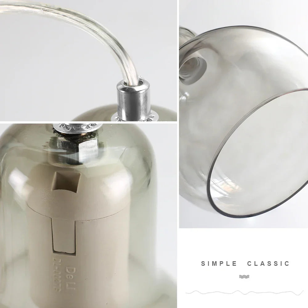 Glass Pendant Light: Modern Nordic E27 LED Hanging Lamp for Indoor Decoration
