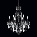 Hamilton Rock Crystal Chandelier, 6-Light, Jet Black, Jet Black Rock Crystal, 22"W (5535BK M35NQ)