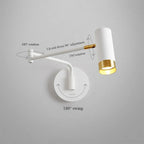 Swing Arm Bedside Wall Lamp White Black Post-modern Interior LED Reading Light
