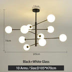 Black/Gold G9 LED Chandelier for Living Room Bedroom Modern Pendant Lighting