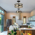 Round Iron Ceiling Lamp for Bedroom Kitchen Living Room Industrial Lighting