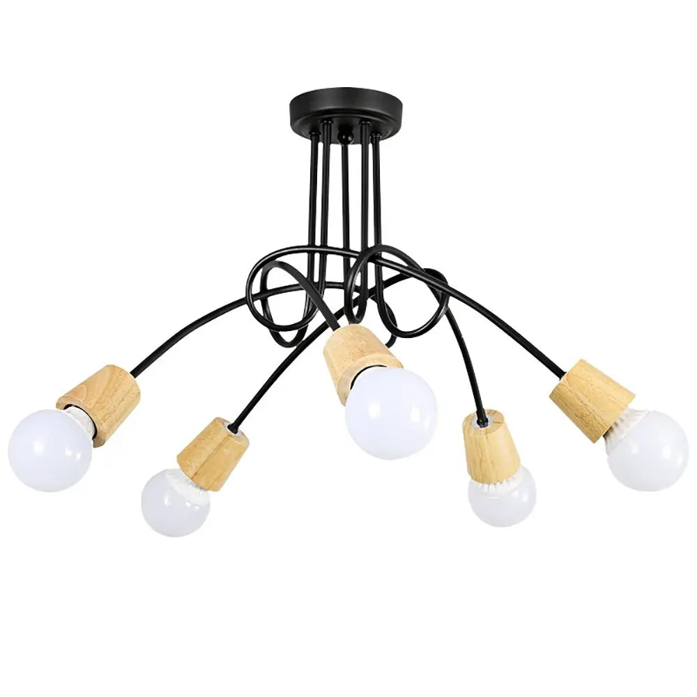 Modern Iron Ceiling Chandelier: 3/5 Sockets Lights for Living Room & Bedroom