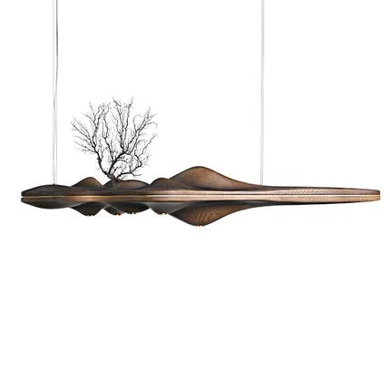 Nordic Wood Resin Pendant Lamp by - Modern Indoor Lighting Decor