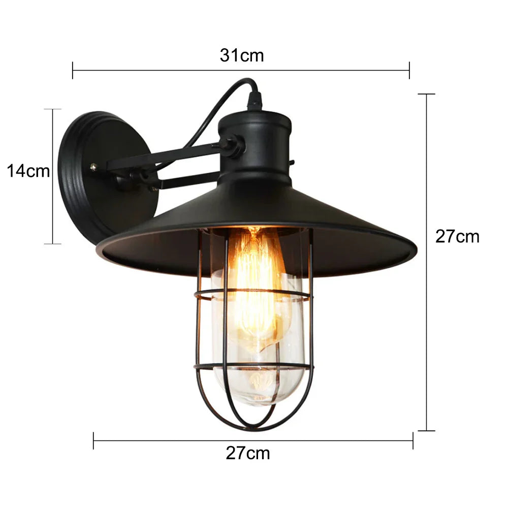 Retro Industrial LED Wall Sconce E27 Bedside Lamp for Home Decor