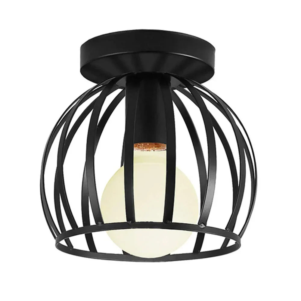 Vintage Industrial LED Ceiling Light Shade for Living Room Kitchen Cage Home Decor