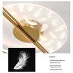 Luxury LED Feather Ceiling Light: Modern Dimmable Fixture for Bedroom & Living Room