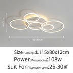 Modern LED Chandelier Lightings Gold Black Dimmable Indoor Lamps