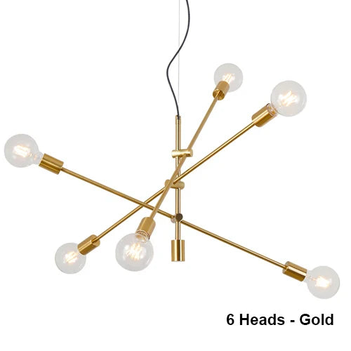 Nordic Pendant Light Pole Art Decor Hanging Lamp E27 LED Living Room Fixture