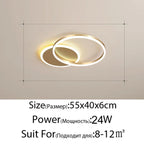 LED Rings Ceiling Chandelier for Decorative Living Room, Dimmable Indoor Lamps