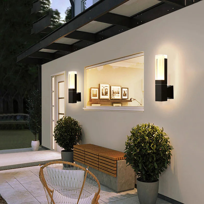 Outdoor LED Wall Lamp Gold Black Sconce IP65 Waterproof Garden Lighting