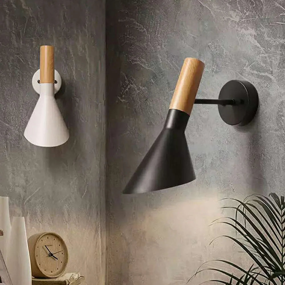 Nordic Wooden Wall Light Modern Vintage Loft LED Sconce for Home Decor
