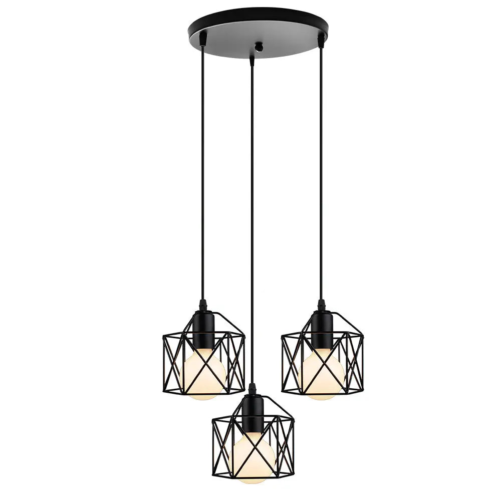 Cage Pendant Light: Modern Nordic Vintage Retro Loft Industrial Metal Hanging Fixture