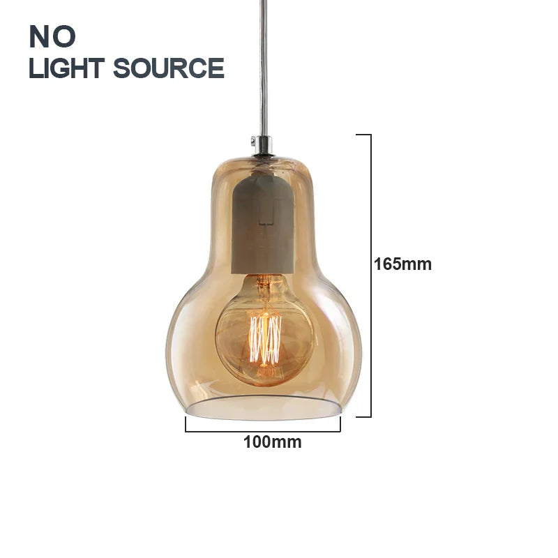 Glass Pendant Light: Modern Nordic E27 LED Hanging Lamp for Indoor Decoration