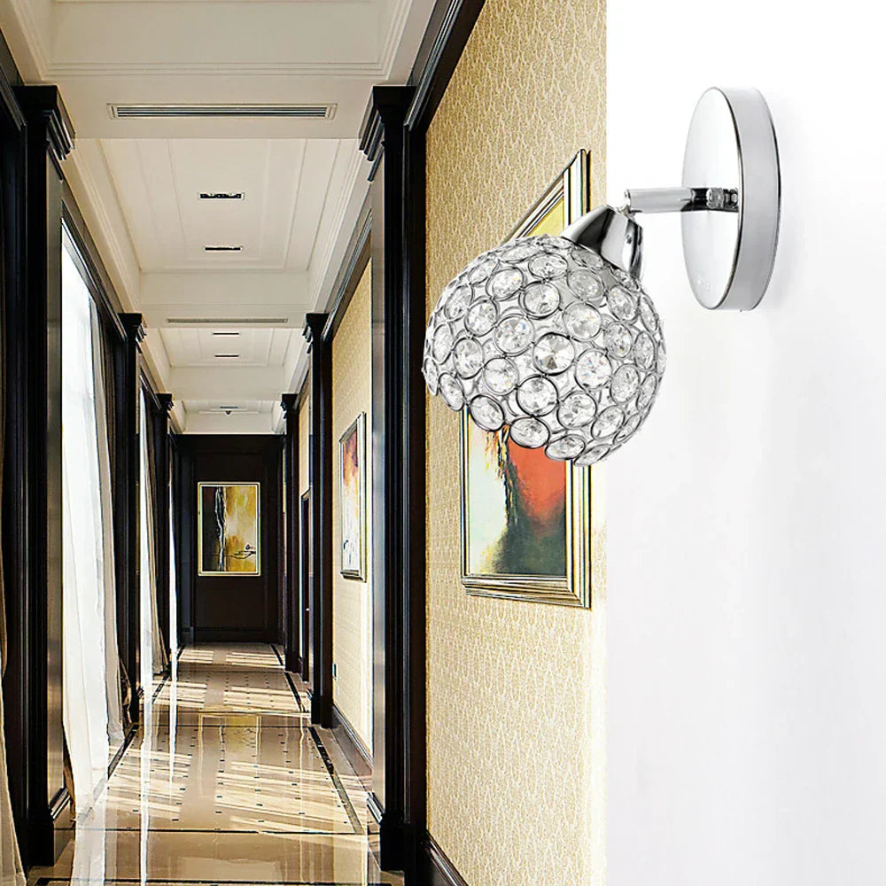 Crystal Wall Sconce: Modern Bedside Wall Lamp for Home Decor