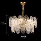 Luxury French Glass Flower Chandelier by - Vintage Nostalgic Modern Design