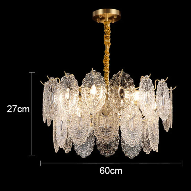 Luxury French Glass Flower Chandelier by - Vintage Nostalgic Modern Design