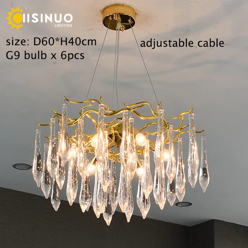 LED Crystal Chandelier: Luxury Home Decoration Living Room Hanging Lamp