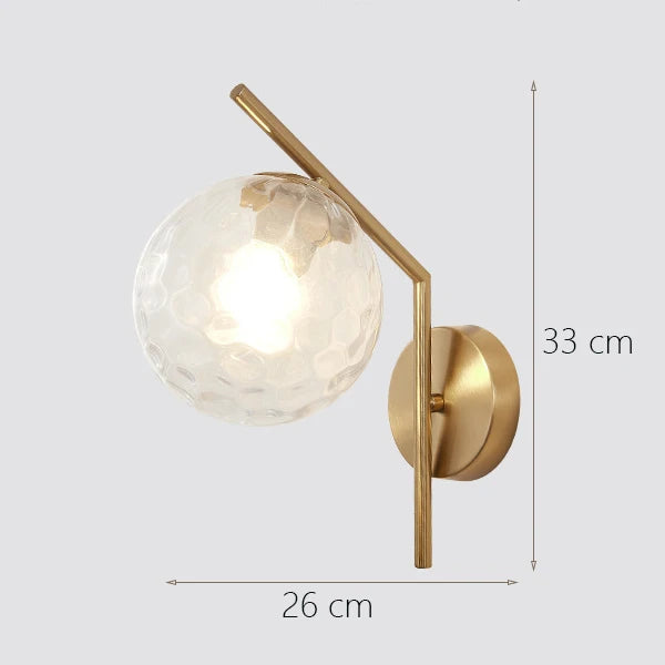 Nordic Glass Wall Lamp Modern LED Bedroom Living Room Light Fixtures