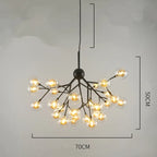 Heracleum Firefly Glass Ball Chandelier: Gold Luxury Lighting for Dining Kitchen Staircase