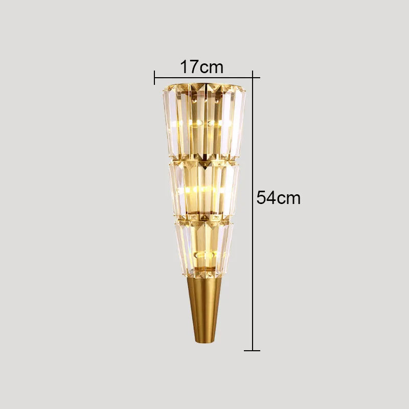 Crystal Torch Wall Lamp: Modern Light Luxury for Living Room, Bedroom, Study, Restaurant.